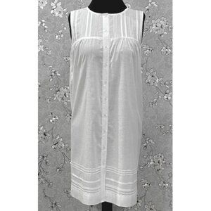 SoieRose 100% Cotton Victorian Nightgown – Sleeveless Button Front - SR-1205